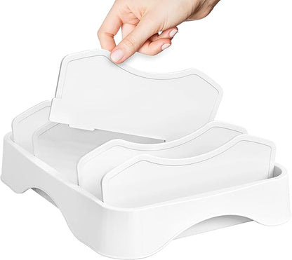 Simple Houseware Food Container Lid Organizer, Adjustable Dividers Lids Storage, 10''x8'', White