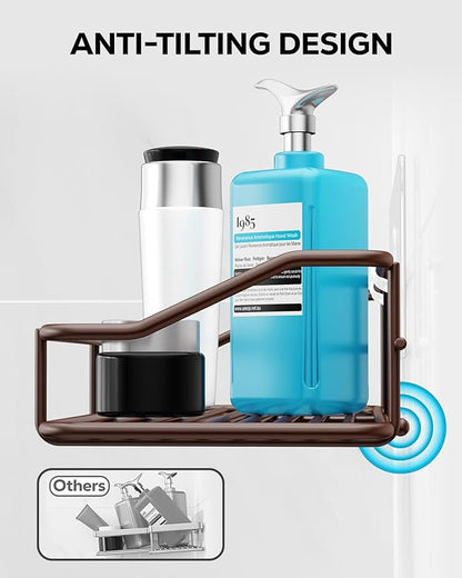 Nieifi Shower Caddy Shelf Storage Rack Adhesive Without Drilling Stainless Steel with Hooks for Washroom, Lavatory, Restroom,