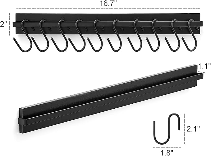 Mkono Hat Rack for Wall Wooden Baseball Caps Organizer with 20 Hooks Rustic Cowboy Hat Hanger Wall Mounted Caps Display Rack 
