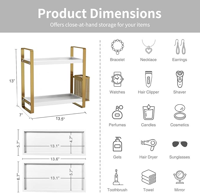 LEMIKKLE Bathroom Counter Organizer with Basket, Perfume,Makeup Organizers for Vanity,Storage Organizers for Bathroom, Kitche