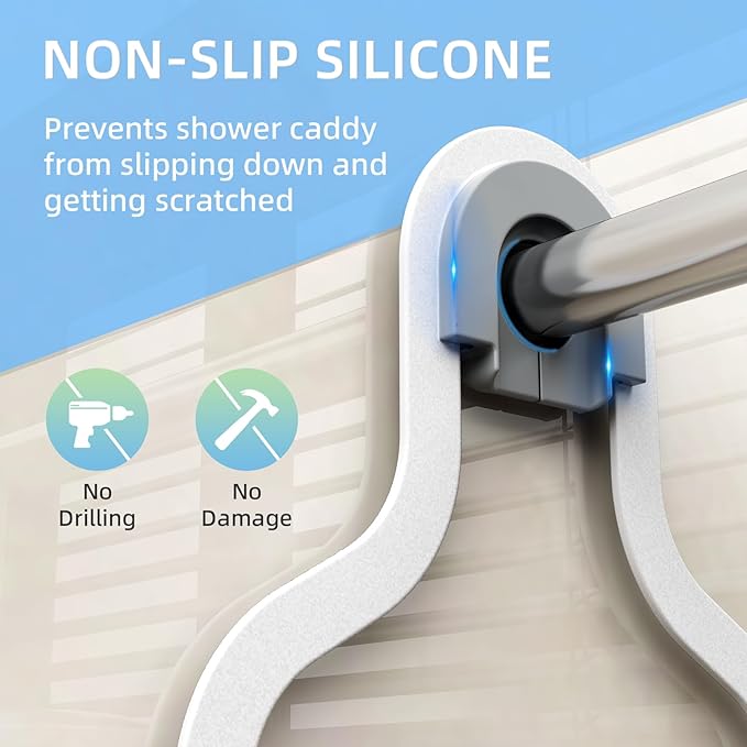 Kadolina White Hanging Shower Caddy, 3-Tier Bathroom Organizer with Soap Dish, Rust Resistant, Quick Dry, Assembly Required