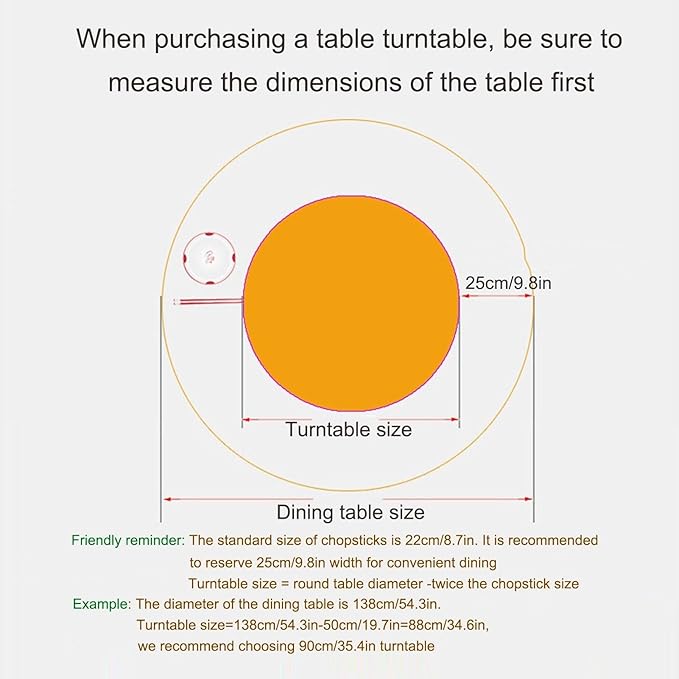 Wooden Dining Table Turntable, 31.5" Round Lazy Susan Turntable Silent Smooth, Easy to Clean for Dining Table Kitchen (80cm/3