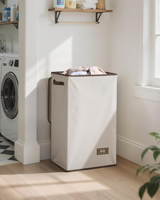 SOLEDI Laundry Hamper with Lid 90L Large & Tall Collapsible Laundry Basket, Clothes Hamper with Bag Removable Easy to Carry, 