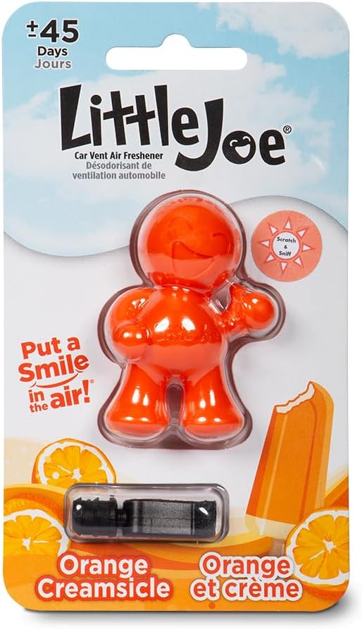 Little Joe 96414 Orange Creamsicle Scent Car Air Freshener Clip Provides Long-Lasting Freshness in a Compact Design, Fights O