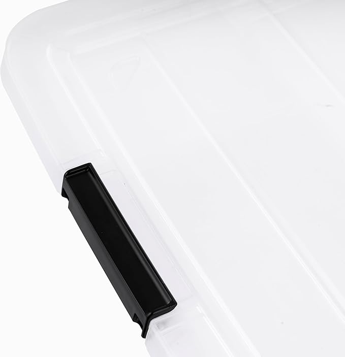 IRIS USA 6-Pack Clip Box with Latching Lids, 18 Quart Craft Storage Bins, Art & Writing Supply Containers for Home, Office & 