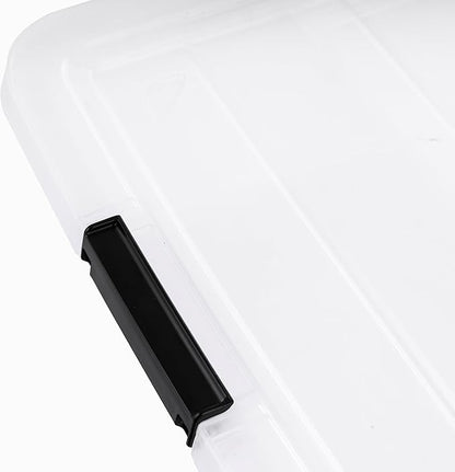 IRIS USA 6-Pack Clip Box with Latching Lids, 18 Quart Craft Storage Bins, Art & Writing Supply Containers for Home, Office & 