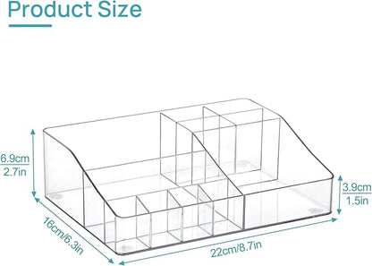 Vtopmart 1 Tier Clear Makeup Organizer with Drawer, Cosmetic Storage for Dresser Countertop and Bathroom Vanity, Beauty Holde