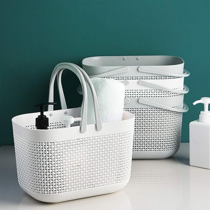 UUJOLY Portable Shower Caddy Basket Tote, Plastic Storage Basket with Handles Organizer Bins for Kitchen Bathroom College Dor
