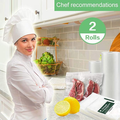 O2frepak 2Pack 11"x50' Rolls 4mil Vacuum Sealer Bags Rolls with BPA Free,Heavy Duty Vacuum Sealer Storage Bags Rolls,Cut to S