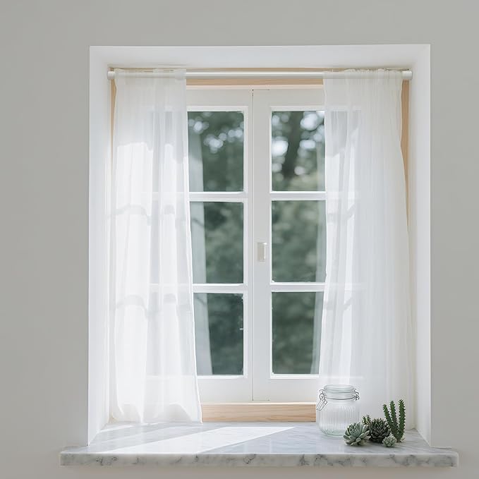 Goowin Tension Curtain Rod 22 to 36 Inch, 5/8" Diameter No Drilling Small Tension Rod, Expandable Spring Loaded Curtain Rods,