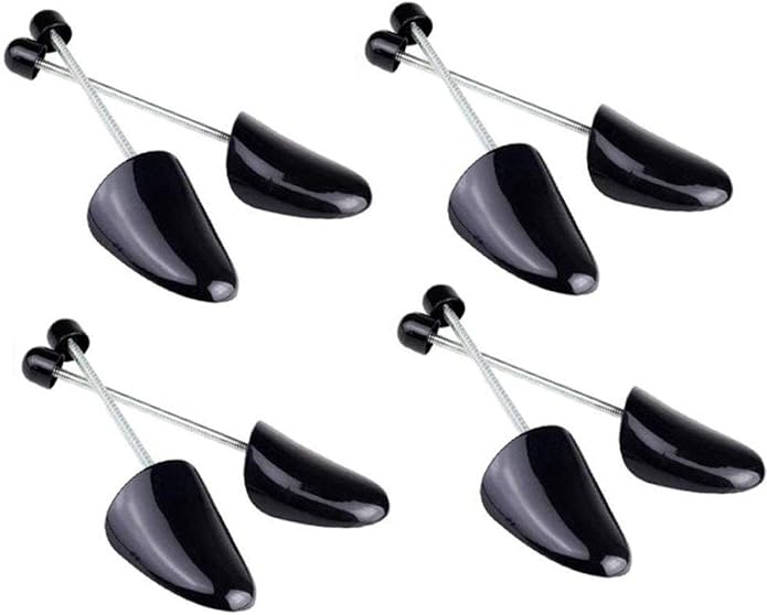UPSTORE 4 Pairs Black Mens Plastic Adjustable Adult Shoe Tree Stretcher Boots Holder Shaper Support Practical Portable Shoe S
