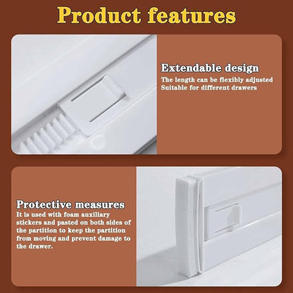 12 Pack Drawer Dividers for Clothes, 3.15" High 11.34"-19.69" Adjustable Expandable Dresser Drawer Organizer, Clear Plastic S