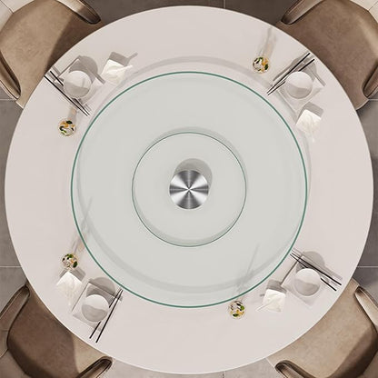 Lazy Susan 30.7 inch Glass Turntable Dining Table Large Round Serving Plate Tabletop Rotating Tray with Swivel Assist System 