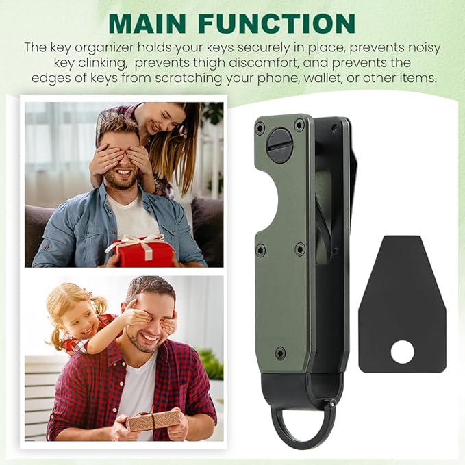 Key Organizer, Chain Holder Organizer, Minimalist Holder for keychain Secures 1-5 Keys