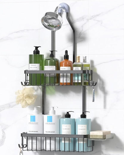 YASONIC Shower Caddy Hanging, Never Rust Shower Organizer Hanging, Aluminum Shower Racks for Inside Shower with Hooks for Raz