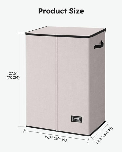 SOLEDI Laundry Hamper with Lid 130L Large & Tall Collapsible Laundry Basket, Clothes Hamper with Bag Removable Easy to Carry,