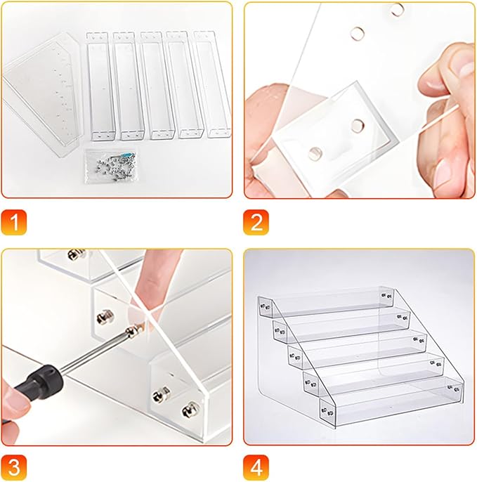 Medicine Organizer 3-Tier Pill Bottles Holder Rack Acrylic Display Sealed Vials Organizer for Medicine Bottles Oval Pharmacy 