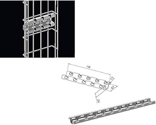 Kable Kontrol Vertical Tray Slotted Holder – Wall Support Brackets - Wire Mesh Tray Cable Management Rack Cable Basket, Zinc 