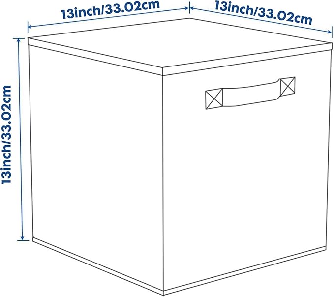 ShellKingdom Storage Bins, Foldable Fabric Storage Cubes And Cloth Organizer Drawer For Closet And Toys, 13 X 13 X 13 INCH, 2