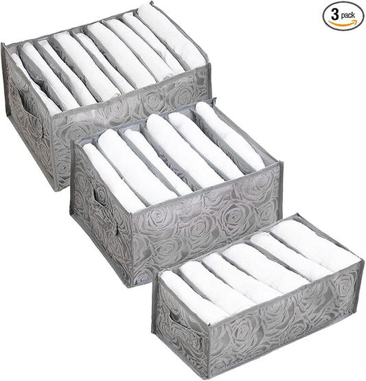 3PCS Wardrobe Clothes Organizer - Foldable Closet Drawer Organizer for Clothes, Portable Closet Organizers and Storage Bins, 