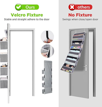 Univivi Door Hanging Organizer Nursery Closet Cabinet Baby Storage with 4 Large Pockets and 3 Small PVC Pockets for Cosmetics