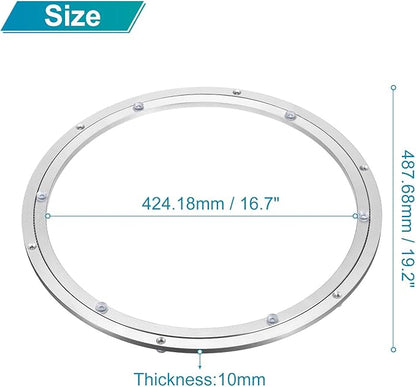 MECCANIXITY Aluminum Lazy Susan 20 Inch Turntable Ring Large Bearing Metal Rotating Turntable Bearings Swivel Plate Hardware 