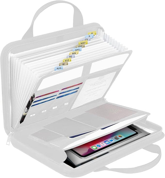 onvvippiv File Organizer Fireproof Expanding Accordion File Folder with Zipper Labels13 Pockets Document Organizer Holder Sto
