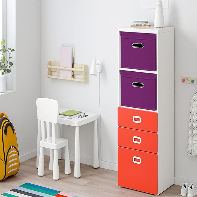 Closet Organizers Fabric Storage Bins With Lids Collapsible Cube Storages Organizer Basket With Handles,Storage Boxes for Clo