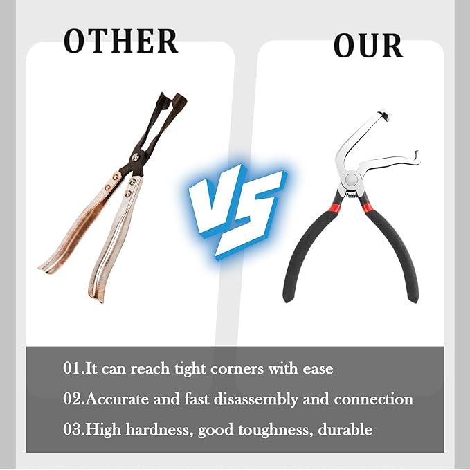2PCS Car Electrical Disconnect Pliers & 1PC Hose Clamp Plier Kit,Electrical Connector Pliers with Serrated Design for Breakin