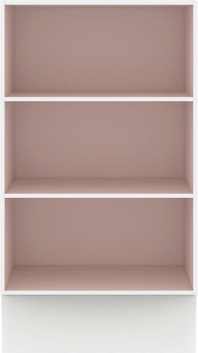 Homes: Inside + Out Apexa 3-Tier Cube Storage Organizer Shelves, Stackable Wood Bookcase Fits Cubby Bins for Organization, Do
