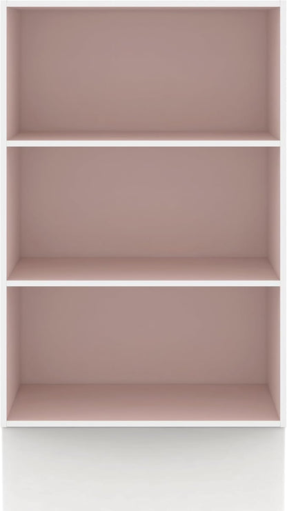 Homes: Inside + Out Apexa 3-Tier Cube Storage Organizer Shelves, Stackable Wood Bookcase Fits Cubby Bins for Organization, Do