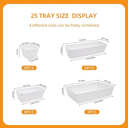 Kitchen Desk Drawer Organizers Storage for Office, Small Acrylic Vanity Trays Makeup for Drawer Bathroom Plastic Make up Orga