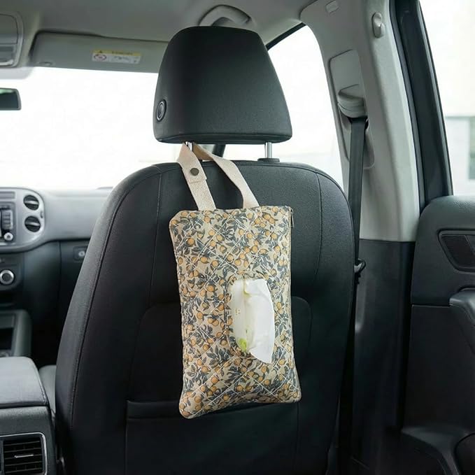 Quilted Baby Wipe Holder Quilted Wipe Pouch Portable Hanging Floral Wet Wipes Bag for Car, Stroller