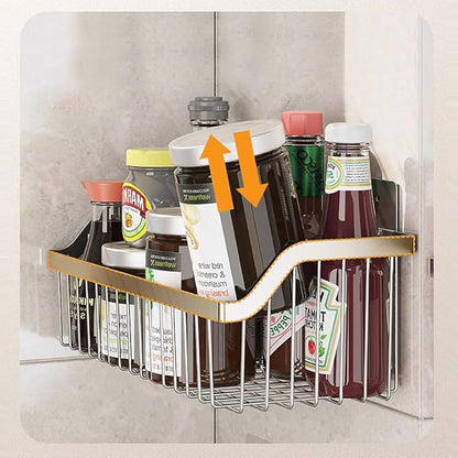 SUS304 Stainless Steel Hanging Storage Baskets Organizer Wall Mount, Metal Wire Storage Bin Rack for Kitchen Bathroom Shower 