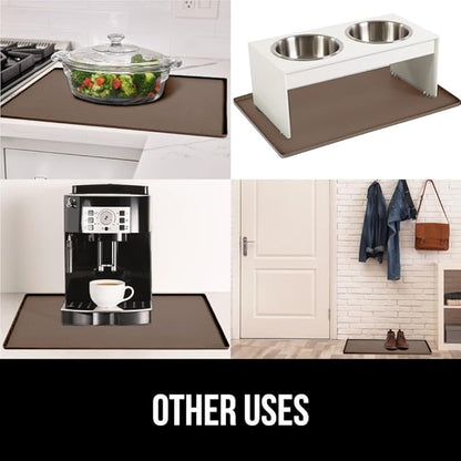 GORILLA GRIP Waterproof Silicone Under Sink Mat with Raised Lip for Kitchen and Bathroom, Cabinet Shelf Liner Stay in Place M
