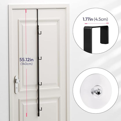 HapiRm Over Door Hat Rack - Hat Organizer with 4 Hooks Design, Hanging Baseball Cap Organizer Storage Holds Up to 20 Caps for
