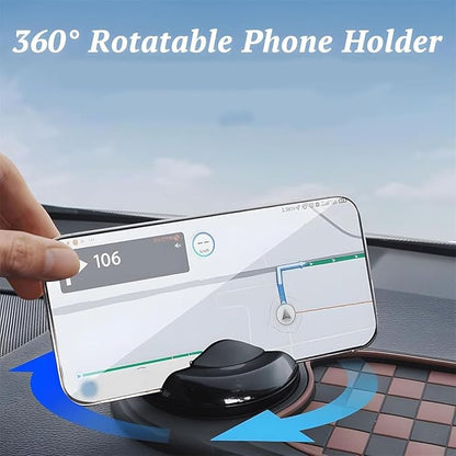4-in-1 Multi-Functional Support Anti-Slip Pad, 360° Rotating Car Phone Holder Pad with Temporary Parking Number Plate, All-in