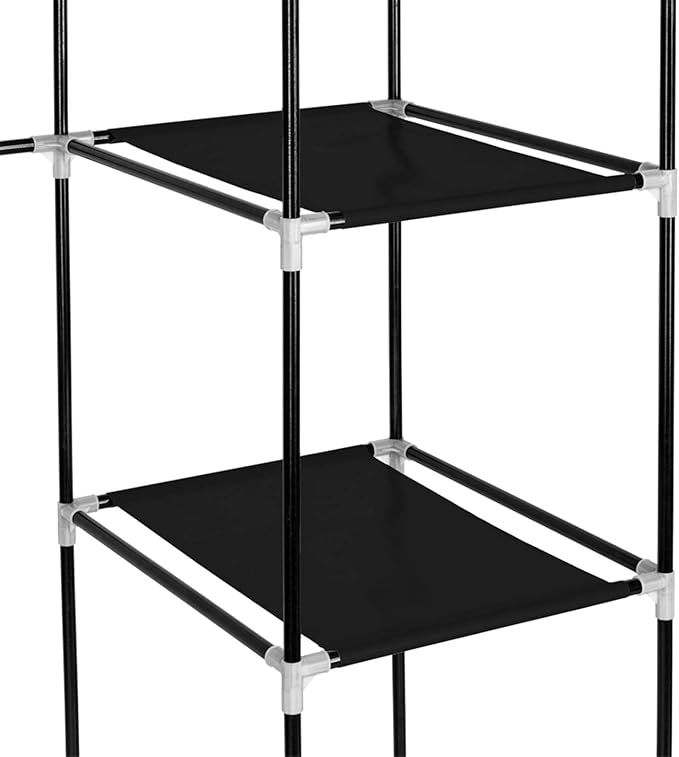 Closet Wardrobe, Portable Closet for Bedroom, Clothes Rail with Non-Woven Fabric Cover, Clothes Storage Organizer, 58 x 17 x 