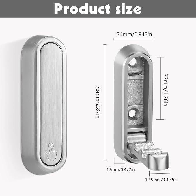 Dntorx Folding Coat Hooks, 2 Pcs Foldable Silver Wall Hooks Heavy Duty Foldable Hook Bathroom Towel Hooks Robe Hooks Wall Mou