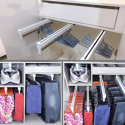 LJYT Pull-Out Wardrobe Clothes Rail,Extendable Closet Rod,Closet Organizer Rack for Pants/Coat/Scarves,35-65cm Available (Siz