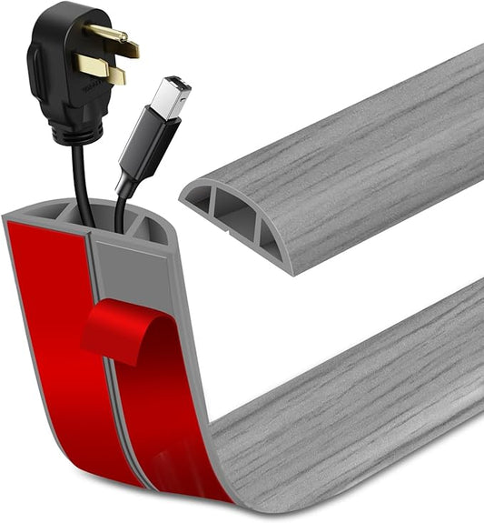 Floor Cord Cover Self Adhesive Cord Hider Floor Extension Cord Covers for Floor Power Cord Protector Cable Management