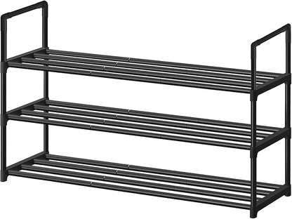 Shoe Rack - Metal Shoe Rack Organizer - Stackable Shoe Storage Shelf for Entryway, Closet, Bathroom 30cm(D) x 92cm(W) x 55cm(