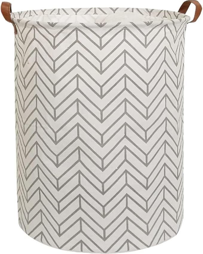 CLOCOR Large Round Storage Bin,Collapsible Storage Baskets, Dirty Laundry Hamper Baskets for Baby Boys and Girls, Office, Bed