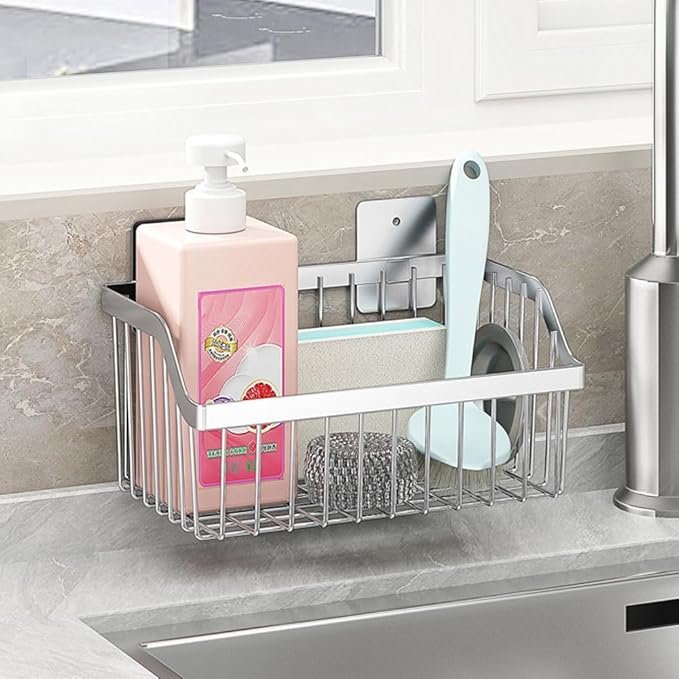 SUS304 Stainless Steel Hanging Storage Baskets Organizer Wall Mount, Metal Wire Storage Bin Rack for Kitchen Bathroom Shower 