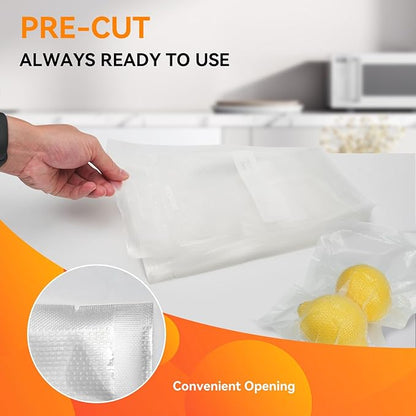 Wevac 6” x 10” 200 Count Food Vacuum Sealer Bags Keeper, PreCut Pint, Ideal for Food Saver, BPA Free, Commercial Grade, Great