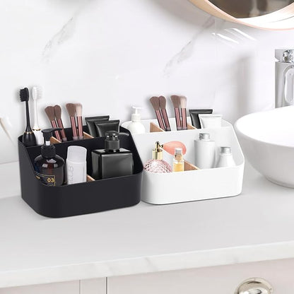 Ayswupt Electric Toothbrush Holders for Bathrooms,Black Tooth Brushing Holder,Toothpaste Organizer with Dividers,Bathroom Cou