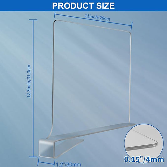 12 Inches Shelf Dividers for Closet Organization and Storage, 12 Pack Vertical Purse Organizer for Closet Adjustable Acrylic 