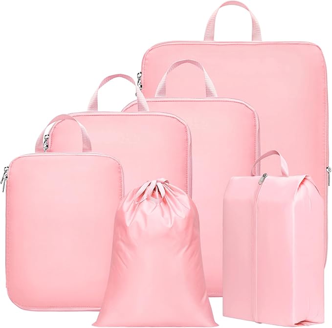 Cambond Compression Packing Cubes for Travel - Lightweight Expandable Travel Bags Luggage Organizers Travel Essentials Compre