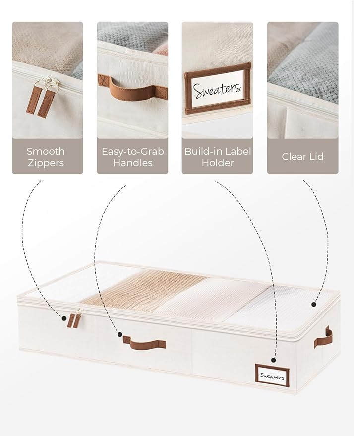 StorageWorks Large Under Bed Storage Containers, Under Bed Storage with Wheels