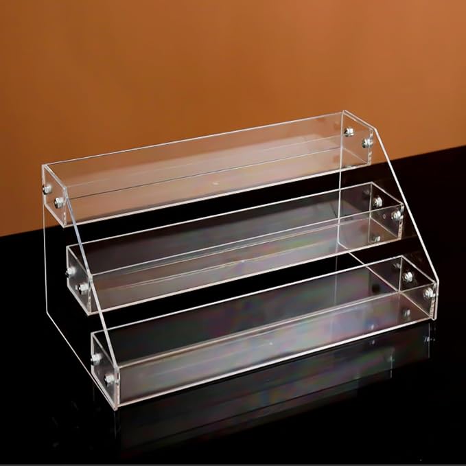 Medicine Organizer 3-Tier Pill Bottles Holder Rack Acrylic Display Sealed Vials Organizer for Medicine Bottles Oval Pharmacy 